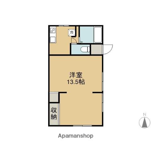 中谷コーポ(ワンルーム/1階)の間取り写真