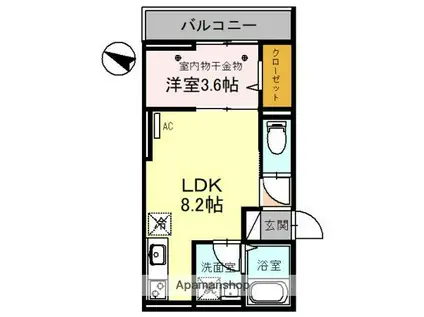 ソレイユ ラ コリーヌ東川口(1LDK/3階)の間取り写真