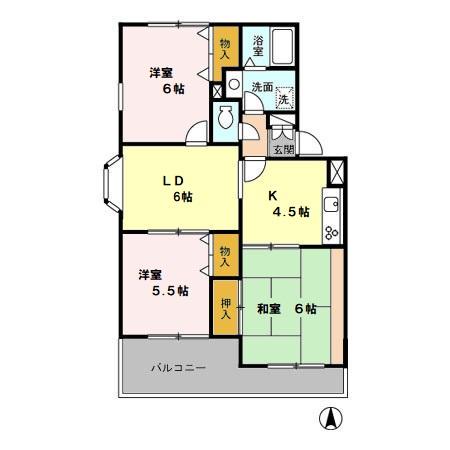 ヴァンベール東川口 ⅠⅡⅢ(3LDK/1階)の間取り写真