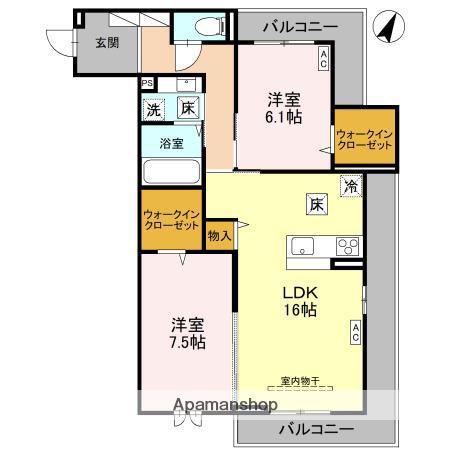 センカⅢ(2LDK/3階)の間取り写真