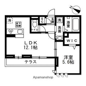 フルール(1LDK/1階)の間取り写真