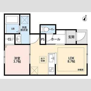 リーブルファイン草加新栄(1LDK/1階)の間取り写真