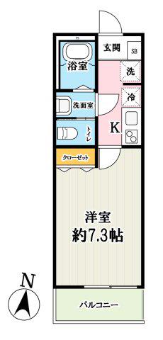 リーラ東川口(1K/3階)の間取り写真