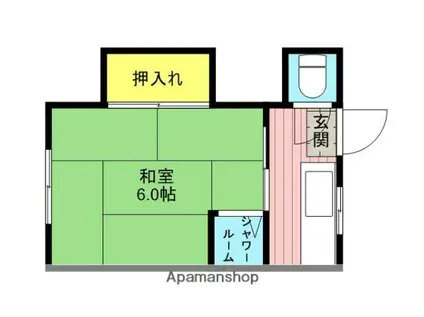 奥田アパート(1K/2階)の間取り写真