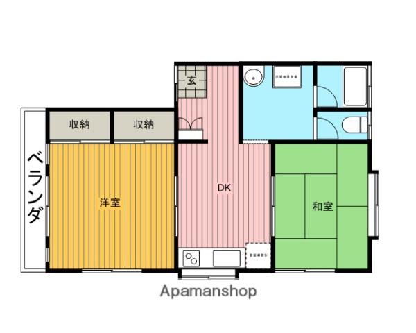 グリーンハウス(2DK/2階)の間取り写真