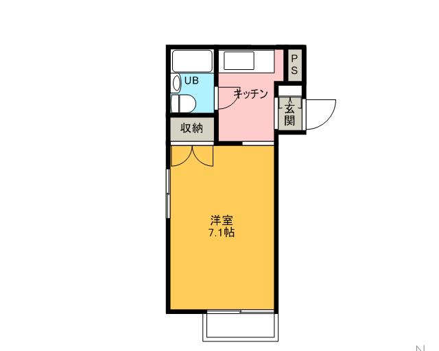 ジュネス北浦和(1K/1階)の間取り写真
