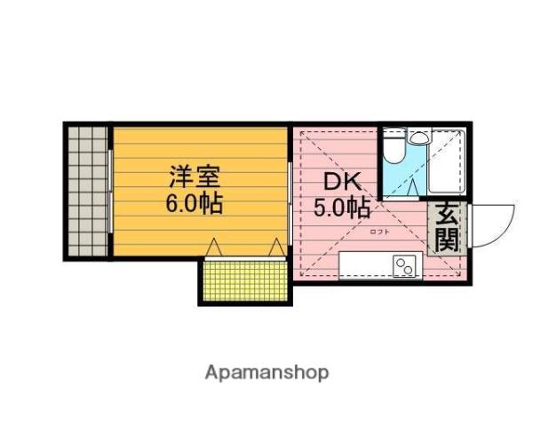 アーシアンM(1DK/1階)の間取り写真