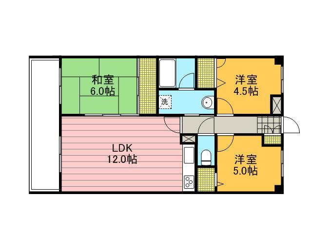 ライオンズガーデン浦和西(3LDK/5階)の間取り写真