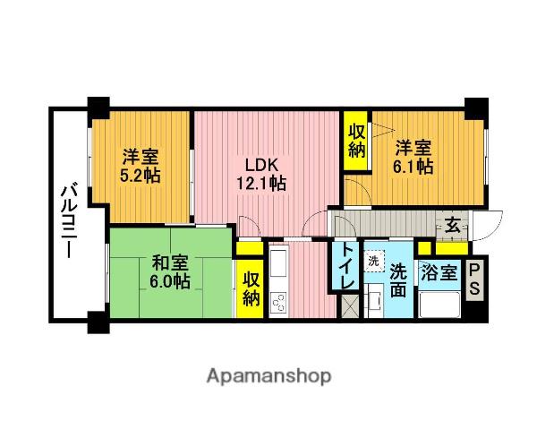 エルスタンザ北浦和(2SLDK/1階)の間取り写真