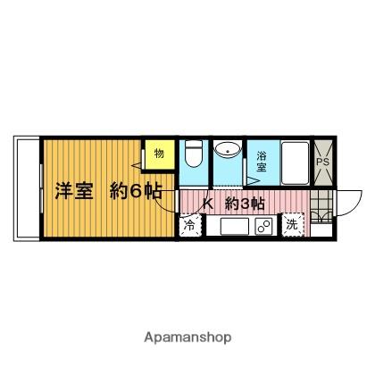 サンプレイス(1K/1階)の間取り写真