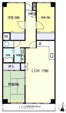メゾン・ド・グリュー桜(3LDK/4階)の間取り写真