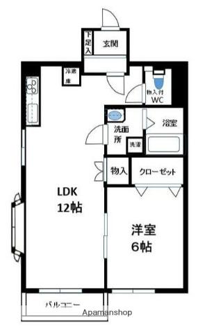 第ニ鳥越マンション(1LDK/1階)の間取り写真