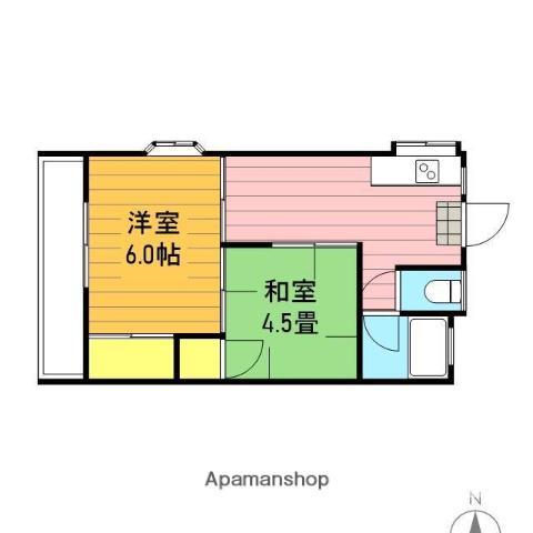 KMコテージ A棟 2階階 間取り
