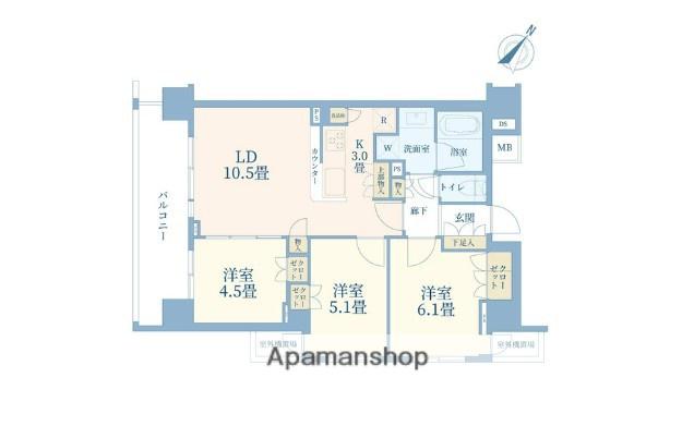 パレ浦和常盤(3LDK/8階)の間取り写真