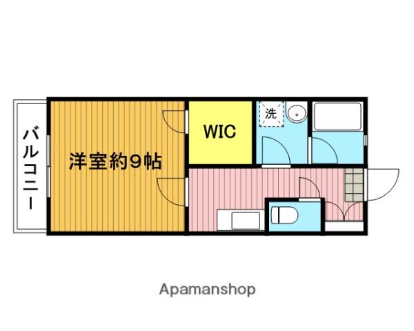 ヴィクトワール(1K/2階)の間取り写真