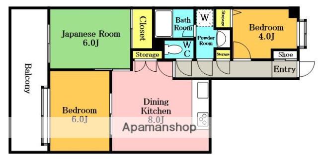 パークスクエア浦和埼大通(3DK/5階)の間取り写真
