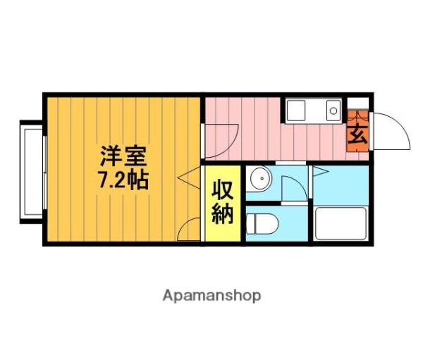 ローズガーデン(1K/2階)の間取り写真