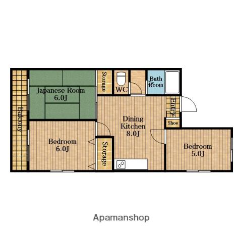 ニューハイツ北浦和(3DK/4階)の間取り写真