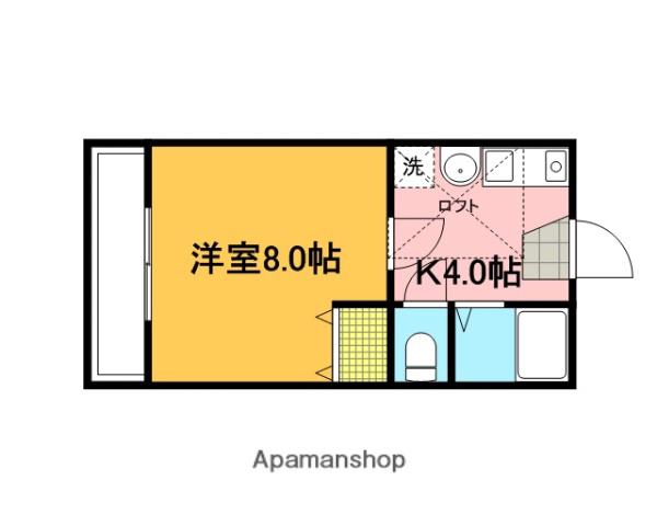 ラシュールⅡ(1K/2階)の間取り写真