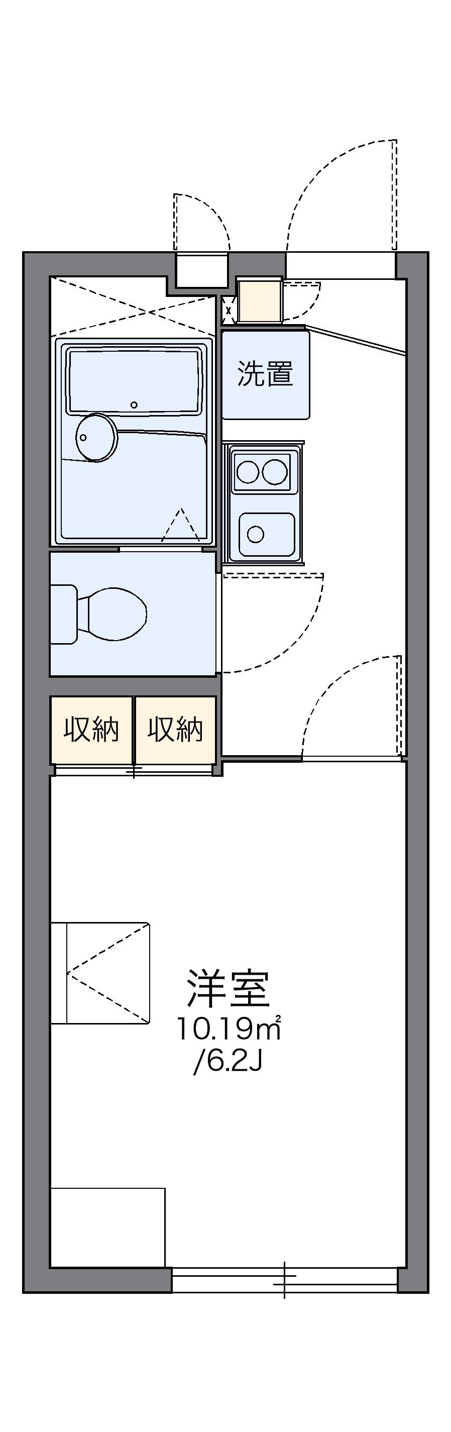 レオパレスカサブランカⅡ(1K/2階)の間取り写真