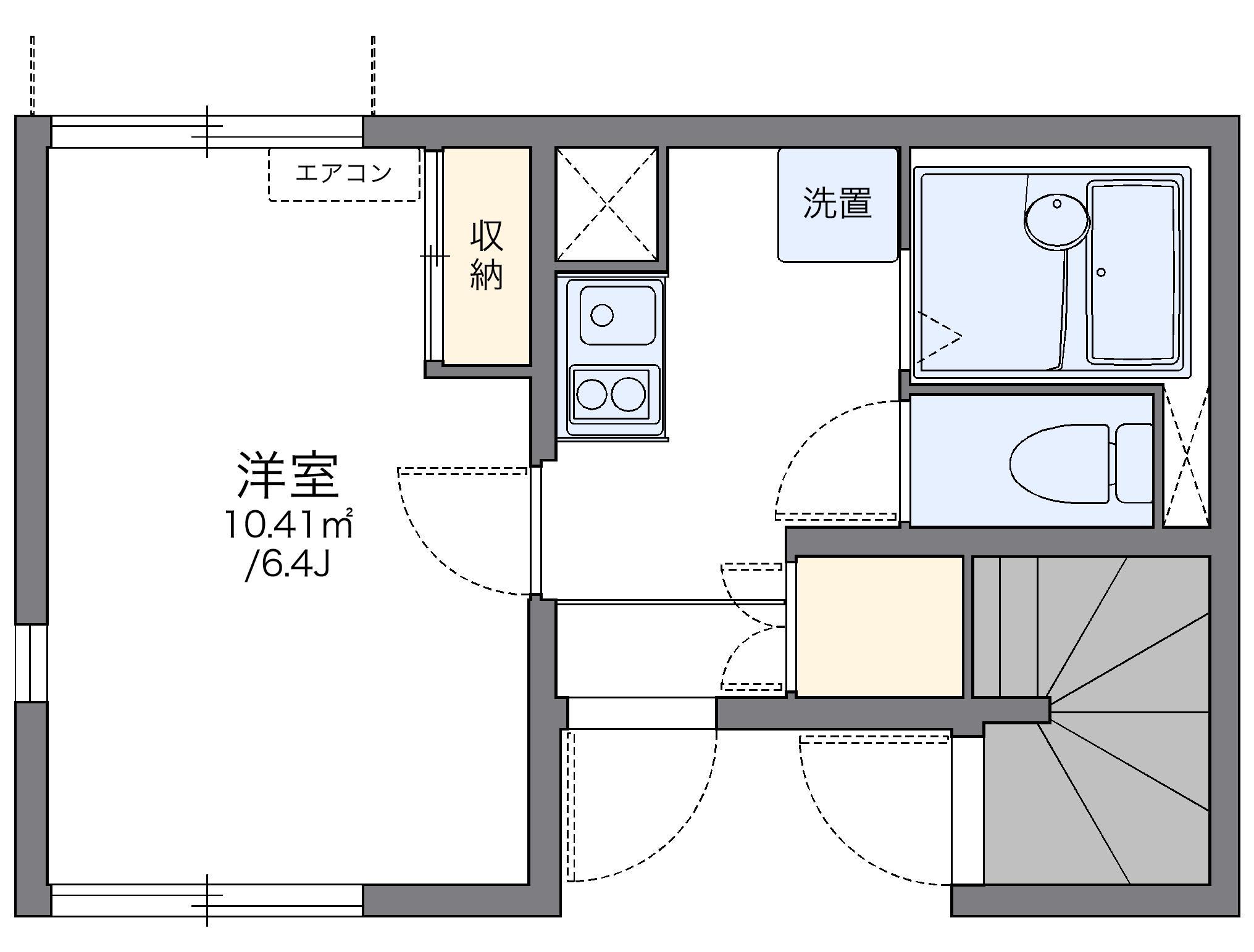 レオネクストARAKI(1K/1階)の間取り写真
