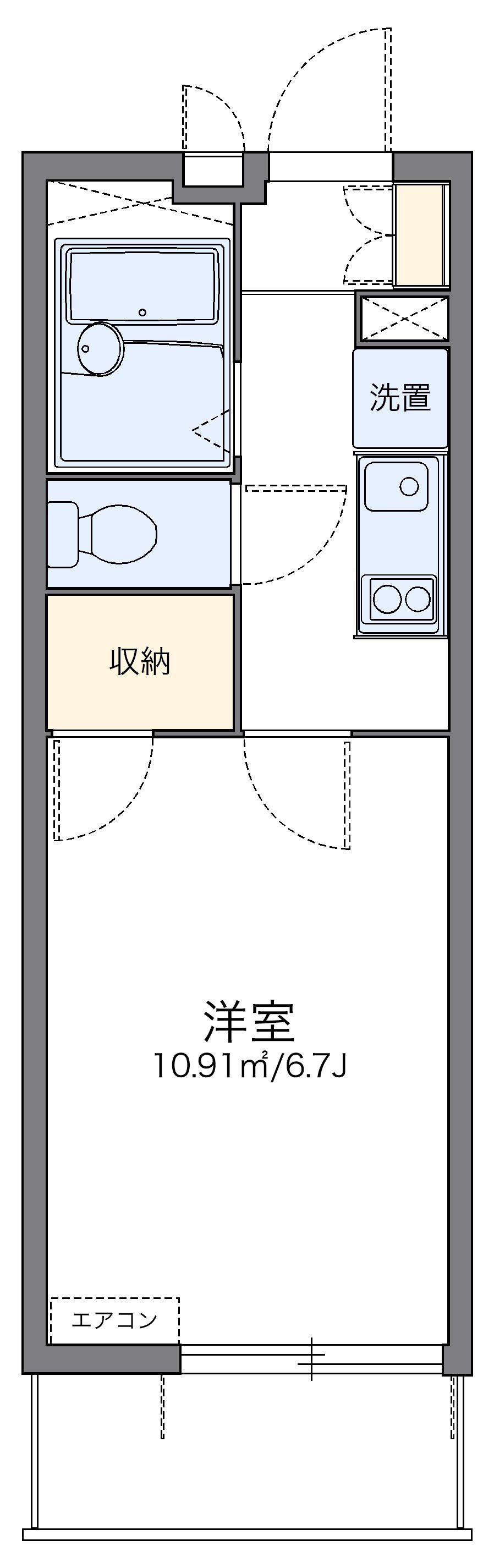 レオパレスMAKEARROWⅢ(1K/3階)の間取り写真