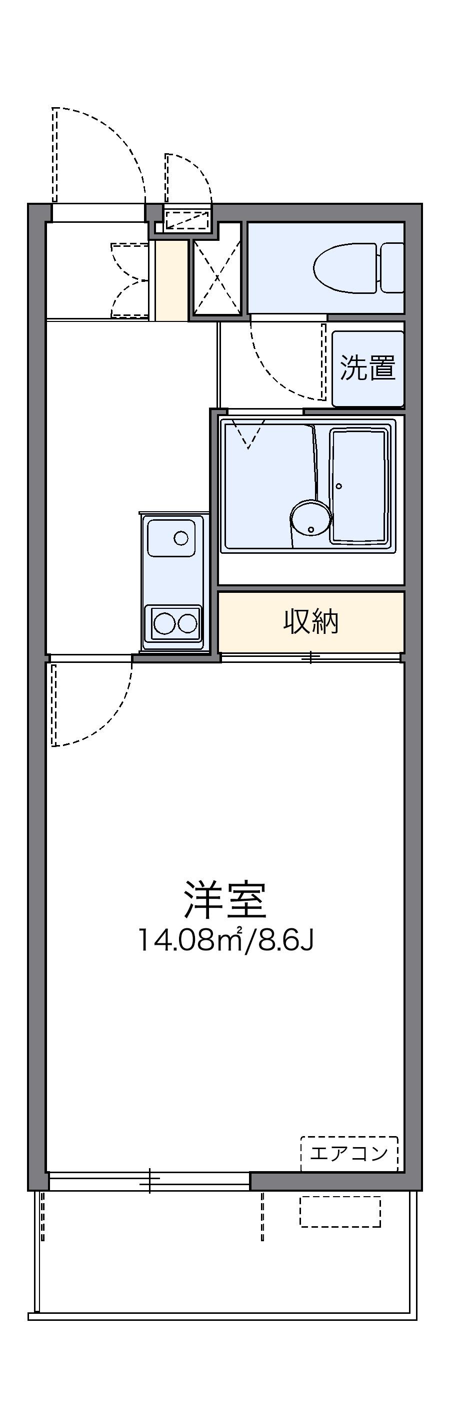 レオネクストひまわりⅡ(1K/3階)の間取り写真