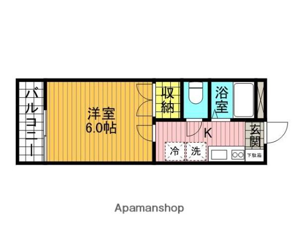 メゾン白樺(1K/2階)の間取り写真