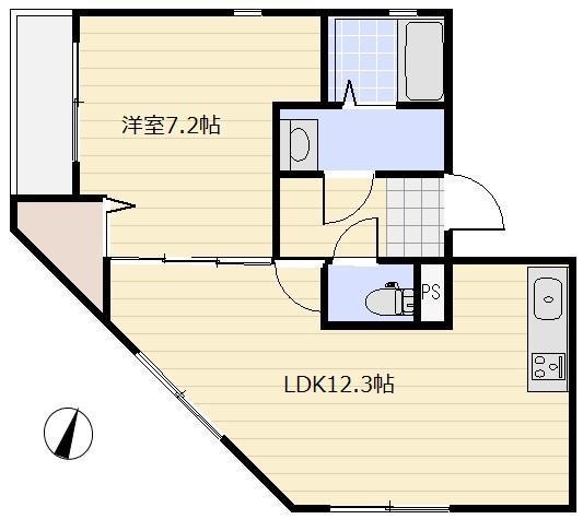 カーサ プリマベラ(1LDK/2階)の間取り写真