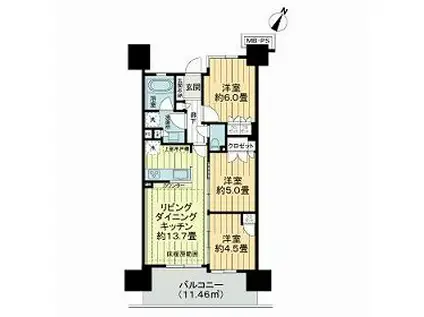 ライオンズ北浦和ステーションレジデンス(3LDK/11階)の間取り写真