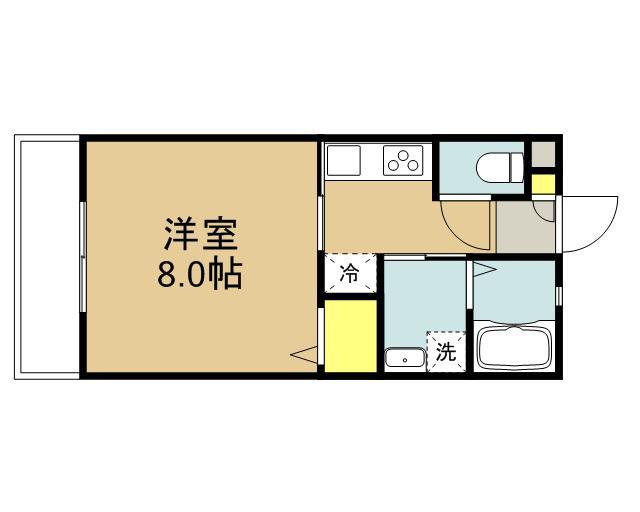 エフスリー栄和(1K/3階)の間取り写真