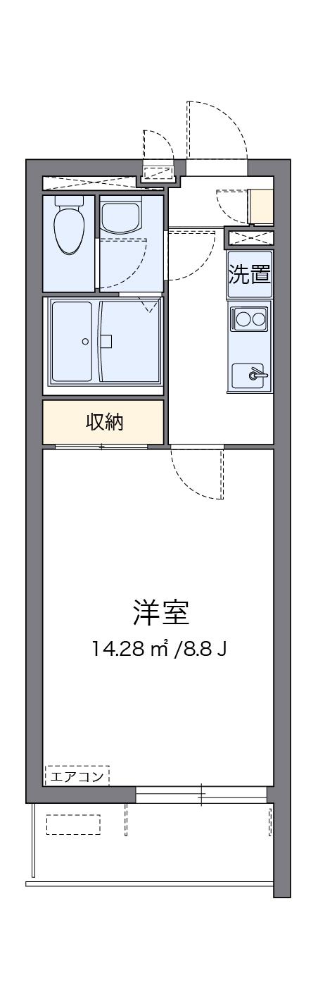 クレイノルーチェ デル ソーレ(1K/1階)の間取り写真