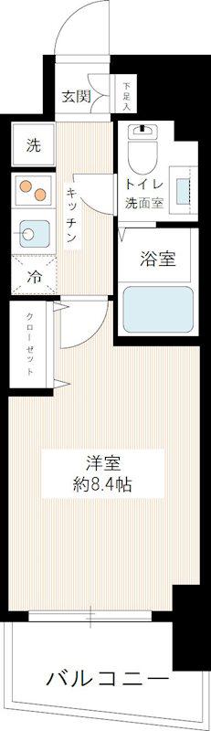 アトラスカーロ浦和常盤弐番館(1K/6階)の間取り写真