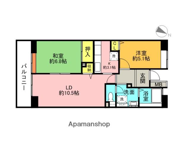 コーポレート浦和中島2号棟(2LDK/3階)の間取り写真