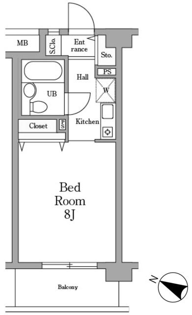 ミレニアム北浦和(ワンルーム/1階)の間取り写真