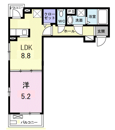 アルコバレーノⅡ(1LDK/3階)の間取り写真