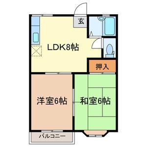 メゾンドール(2DK/2階)の間取り写真