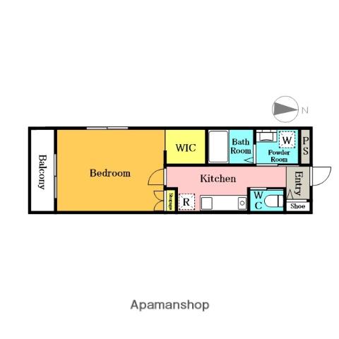 PREGIO(1K/2階)の間取り写真