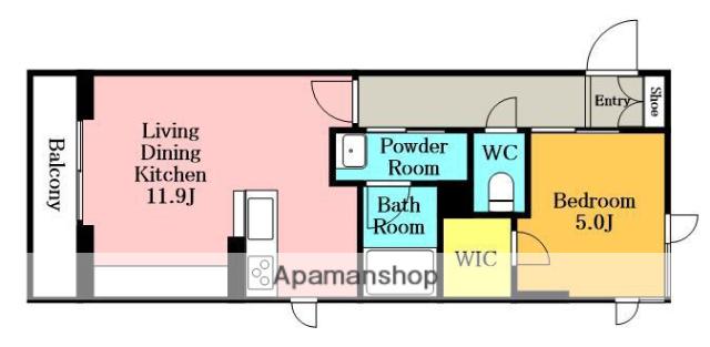 プレザント・アイ(1LDK/3階)の間取り写真