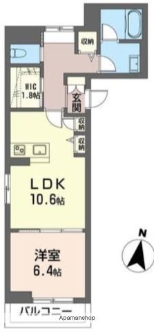 ル シエル(1LDK/3階)の間取り写真