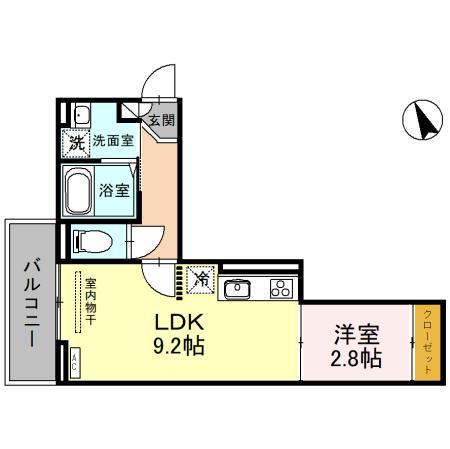 ディール北浦和Ⅰ(1LDK/3階)の間取り写真