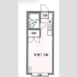 キャピタル北浦和(ワンルーム/1階)の間取り写真