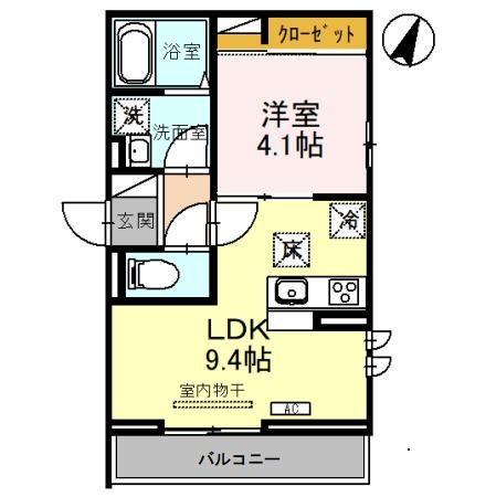 ディール北浦和Ⅱ(1LDK/1階)の間取り写真