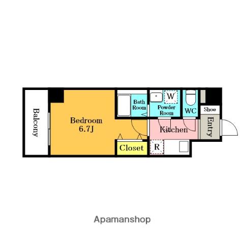 アーバンパーク北浦和(1K/8階)の間取り写真