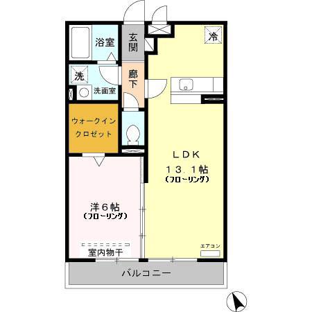 メゾンアリア(1LDK/3階)の間取り写真