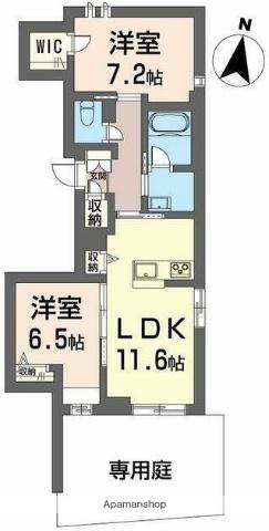 グラン浦和(2LDK/1階)の間取り写真