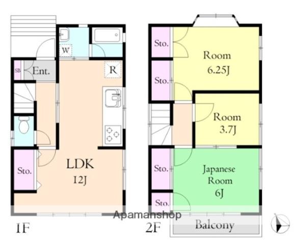武蔵野線 東浦和駅 徒歩22分 1階建 築33年(3LDK)の間取り写真