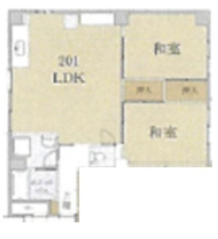 クロノス浦和駒場(2LDK/2階)の間取り写真