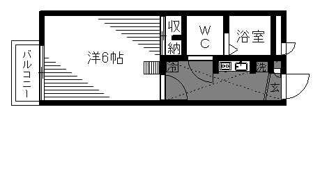 レオパレスエクセル中里(1K/1階)の間取り写真