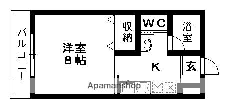 コスモヴィラ弐番館(1K/1階)の間取り写真